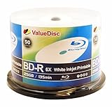 ValueDisc BD-R 6X 25GB WHITE INKJET PRINTABLE 50PK in Spindle