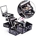 Joligrace 11.8 inch Makeup Train Case Cosmetic Organizer Box Lockable with 3 Trays and a Brush Holder Pattern Collection - Star Chart