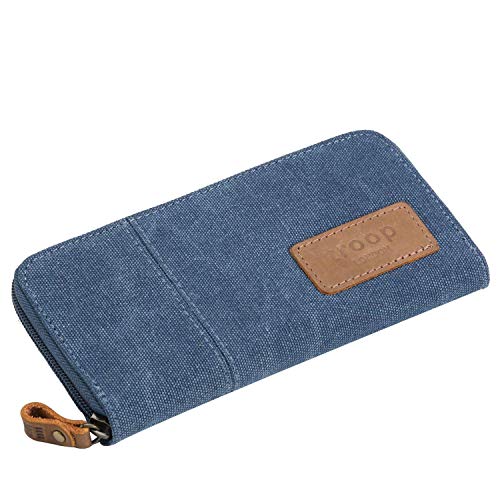 Troop London TRP0501 Accessories Canvas Zip Around Wallet Purse Blue — image 1