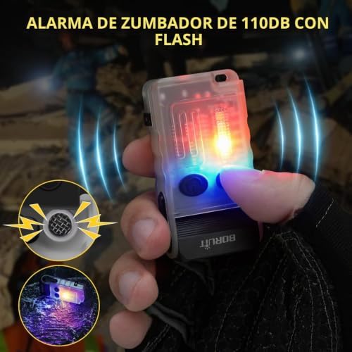 Lanterna Mini V20, Lanterna Rotativa de 180° com Luz UV de 365nm, Alarme de Buzzer de 110dB, 1000 Lúmens Super Brilhantes com 13 modos, Impermeabilizante IP67, para Caminhadas de Campismo (branca)