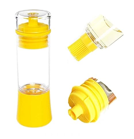 YWT 3-In-1 Hochtemperatur-Silikon-Honig-Olivenöl-Spender Backbürste mit Ölflasche Backpinsel Set Pancake-Bürste