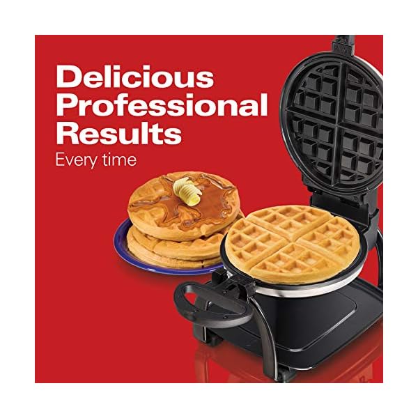Hamilton Beach Flip Belgian Waffle Maker with Browning Control, NonStick Grids, Indicator