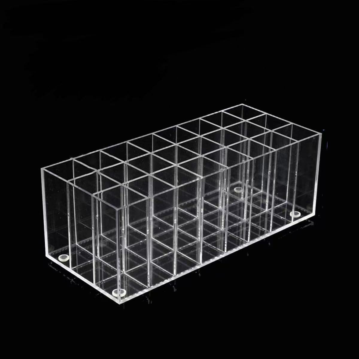 DRERIO Lipstick Organizer With 24 Slots, Acrylic Storage Case for Lip Gloss, Balm, Eyeliners - Clear Display Holder