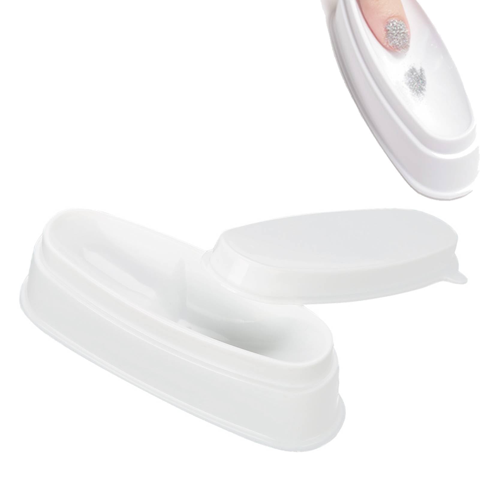 Agatige Nail Dip Powder Tray, Dipping Powder Container French Nail Smile Line Molding Manicure Mould Fashion Short Extended Nail Tool for Making French Tip Smile Lines