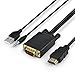 XF TIMES VGA to HDMI 1080P HD Audio TV AV HDTV Video Cable Converter Adapter, 6-Feet with 3.5mm Audio Cable and USB Power Cable