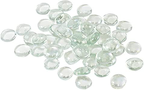 Houseables Glass Stone, Clear Marbles, Pebbles for Vases, 5 LB, 500-600