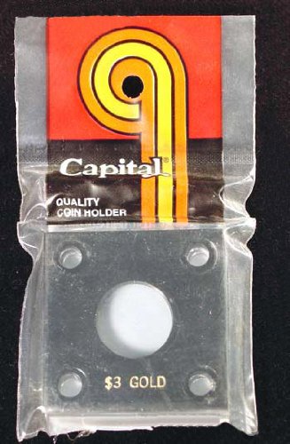 Capital Plastics 2x2 Holder - $3 GOLD in Black