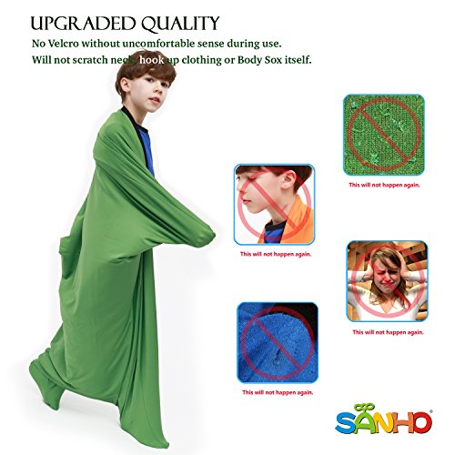 Sanho Yopo Dynamic Movement Sensory Sox, Large, 9-12 Years old, 56''LX28''W Green