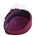 Lawliet Wine Red Women Fascinator Pillbox Felt Wool Hat Formal Dress Flower Veil A131