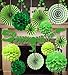 Green Tissue Paper Pom Poms Flower For Dinosaur Birthday Baby Showers Wedding Green Party Decorations Supplies