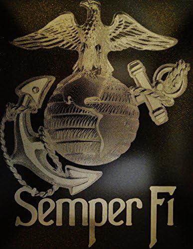 Marine Corps Semper Fi Fidelis Logo Symbol - Spray Paint Art on Steel Metal Poster