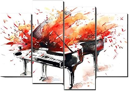 Peinture instruments musique. Toile moderne musique.