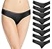 Women's Seamless Thong Panties 8-Pack Black Colors S