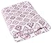 Stephan Baby Super-Soft Coral Fleece Crib Blanket, Pink and Grey Diamond Flower