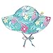 i play. by green sprouts baby boys Brim Protection | All-day Upf 50+ Protection for Head, Neck, & Eyes Sun Hat, Aqua Shellflowers, 2-4T US