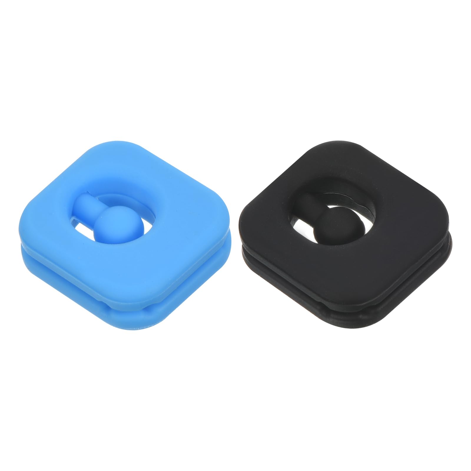 M METERXITY 2 Pack Tennis Vibration Dampener - Square Shock Absorber, Silicone Racket String Damping, Apply to Tennis Racket (2.2cm, Black, Blue)