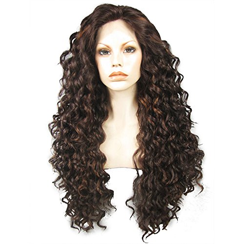 Kinky Red Curls Wig - Ebingoo Dark Brown Lace Front Wig