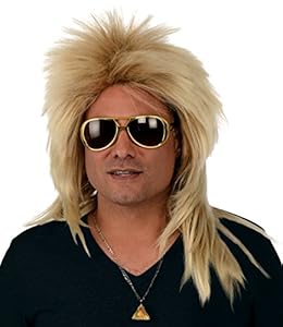 Kangaroo Costume Wigs; Long 80s Rocker Wig, Dirty Blonde Wig