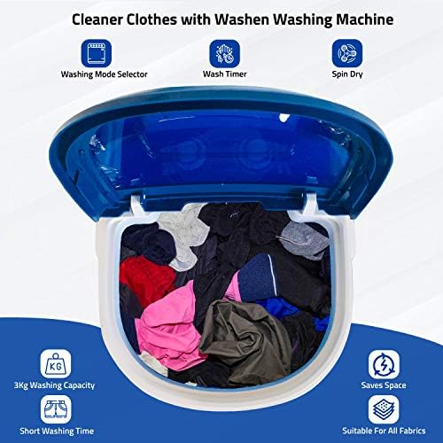 Portable Single Tub Washer And Spin Dryer- The Laundry Alternative- Mini Washing Machine- Portable Clothes Washer And Dryer- Travel Washing Machine- Small Washing Machine For Small Clothes