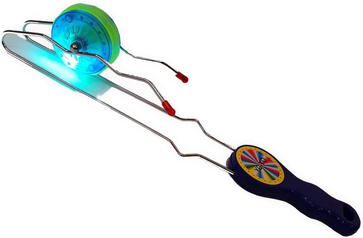 12 Pack - Light-up Rail Twirler, Spinning Magnetic Flashing yoyo Toy for Birthday Party Favors / Goodie Bags / Party (Assorted Colors)