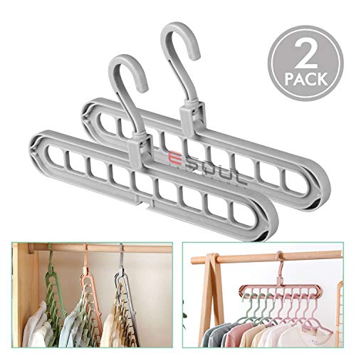 image for ESOUL TECHNOLOGY 2 Pack Clothes Hangers Space Save Closet Organize Pla