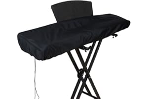 HERSENT 88 Keyboard Electronic Piano Keyboard Dust Cover, Waterproof Dust Proof 88 Keyboard Digital Piano Bags Cases Covers, Made of Polyester & Spandex with Built-In Bag Elastic Cord Locking Clasp