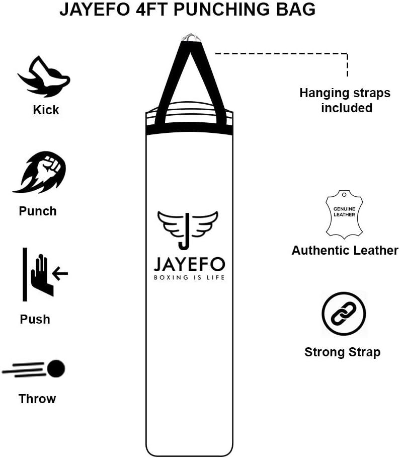 JAYEFO Punching Bag (White, 4 FT) : Sports & Outdoors