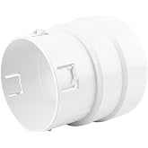 4" PVC to Corrugated Pipe Adapter, Connects 4" Corrugated Drain Pipe to 4" SDR 35 or 4" SCH 40 PVC Pipes, Easy Push Fit Connector for Yard &amp; Gutter Drainage Systems (1, White)
