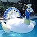 XinoSports Deluxe Inflatable Pool Float, Lounger Giant Peacock Raft with 2 Sturdy Handles, Incredible Fun for The Whole Family! Floatie for Pools, Lakes or The Beach