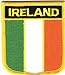 Ireland Flag Embroidered Iron on/Sew on Shield Patch with Gold Trim