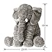 Rainbow Fox Elephant Stuffed Plush toy Cute Animals Cushion for Children's Gifts (L, Gray)