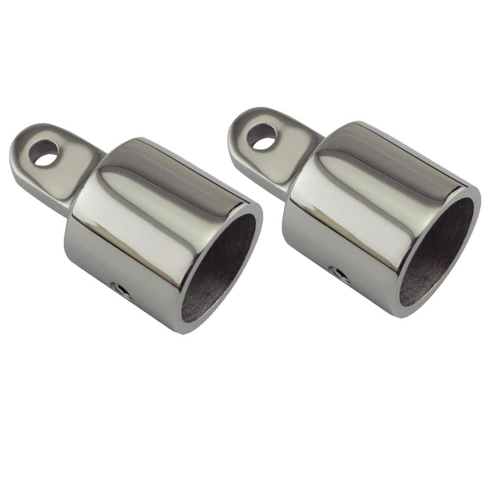POFET 2Pcs 22mm Stainless Steel 316 Yacht Boat Sliding Cap, Awning Fittings, Marine Eye End Dome Hardware Fittings