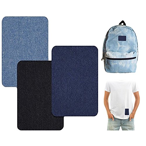 Kangkang@ 12 PCS 3 Colors Iron On Denim Style DIY Clothes Patches Stickers Clothes Accessories for T-shirt Jeans Clothing Bags