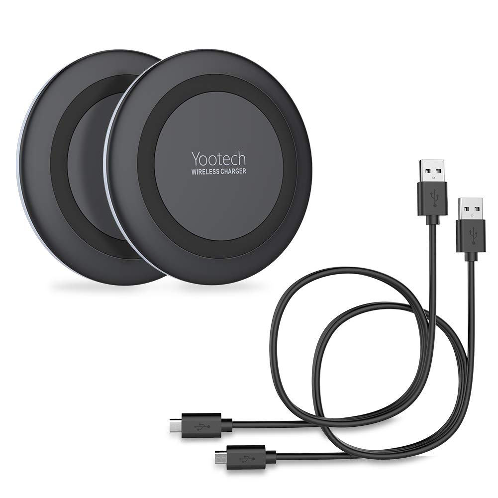 Yootech [2 Pack] Wireless Charger Qi-Certified 7.5W Wireless Charging Compatible with iPhone Xs MAX/XR/XS/X/8Plus,10W for Galaxy Galaxy S10/S10 Plus/S10E/S9,5W All Qi-Enabled Phones (No AC Adapter)