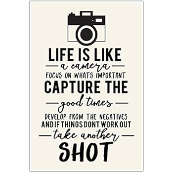 Amazon.com: Wall Art Quote: Life Is Like A Camera 10x8
