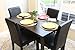 Home Life 5 PC Black Leather 4 Person Table and Chairs Brown Dining Dinette - Black Parson Chair