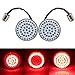 Motorcycle 2 inch Bullet Style 1157 RED LED Turn Signal Light Inserts Rear,48 LEDs LED Turn Signal Light For Harley Softail Dyna Sportster Tri Glide