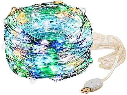 USB String Lights, YINGHAO Color Changing 240 LED/80ft Starry Lights Copper Wire Starry LED String Lights Silver for Christmas Wedding Party Club Home Indoor Outdoor Decorating (80ft,Multi-Color)