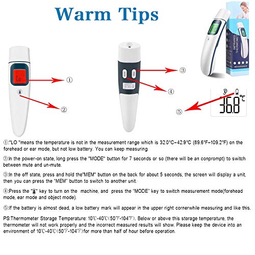 【Upgraded】Firhealth Medical Forehead and Ear Thermometer, Professional Infrared Digital Fever Thermometer with Clinical Accuracy, 1s Fast Reading for Infant,Baby,Kids and Adults - Thumbnail 5