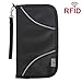 Travel Passport Wallet for Women,Welegant RFID Blocking Passport Holder Travel Wallet Document Organizer Case (Style 1, Black)
