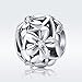 BAMOER Daisy Flowers 925 Sterling Silver Bead Charm for Bracelet and Necklace Birthday Gift