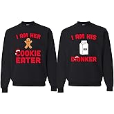 Wild Bobby Funny His Hers Matching Christmas Sweaters for Couples Holiday Graphic Sweatshirts