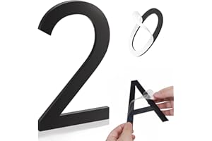 YEEZUNPU 3 Inch House Numbers, Self-adhesive House Number Acrylic Modern House Numbers for Outside Black Mailbox Numbers Address Home Number for House Apartments Office Hotel Room Easy to Instal (3in No.2)