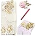 For Samsung Galaxy Grand Prime G530 Case,Vandot 3D Daimond Bling Crystal LOVE Heart Sparkle Glitter Rhinestone Diamond Flowers Wallet Magnetic Clasp Credit Card Holder Folio Cover Skin Shell