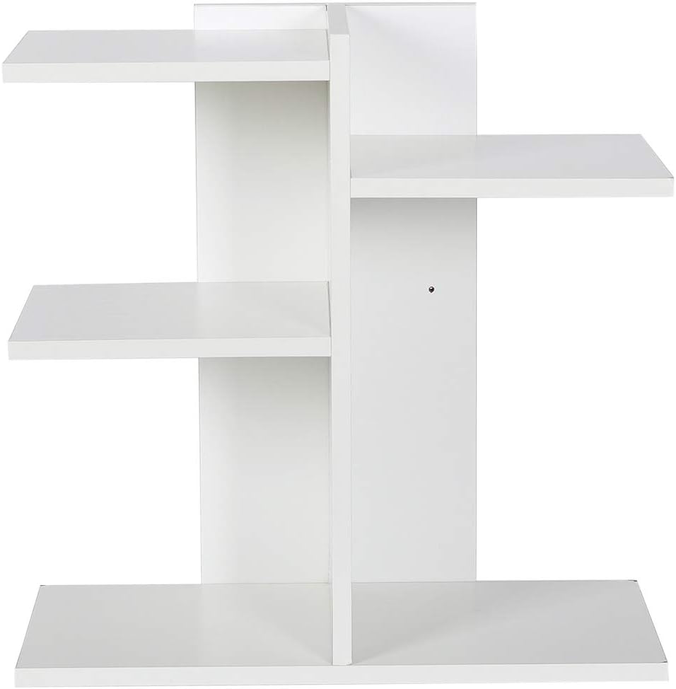 PAG Wood Desktop Shelf Small Bookshelf Assembled Countertop Bookcase Literature Holder Accessories Display Rack Office Supplies Desk Organizer, White: Furniture & Decor