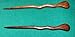JWL (2) Rosewood Spiral 6 Inch Hair Sticks Shawl Pins Picks Pics Pins Forks - Hawaiian Style