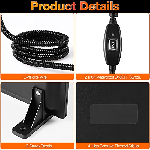 Fiada Chicken Coop Heaters, 100/200W Adjustable Wattage UL Tested