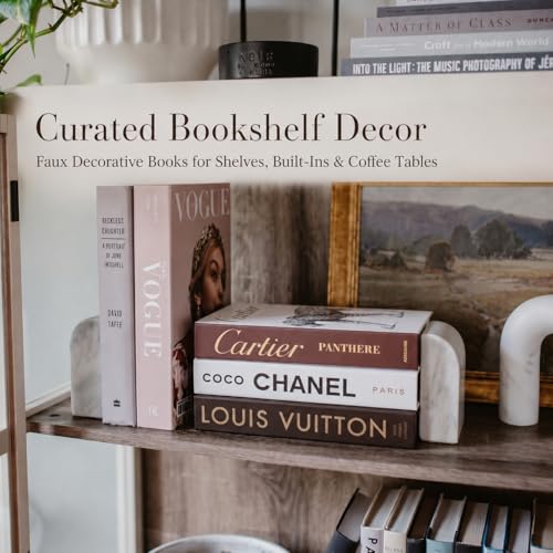 PROBENEX 4 Pcs Foldable Decorative Books | Faux Luxe Shelf & Table | Not Real Books - Lightweight Cardboard That Folds Flat to Assemble in 2 Minutes, No Tools