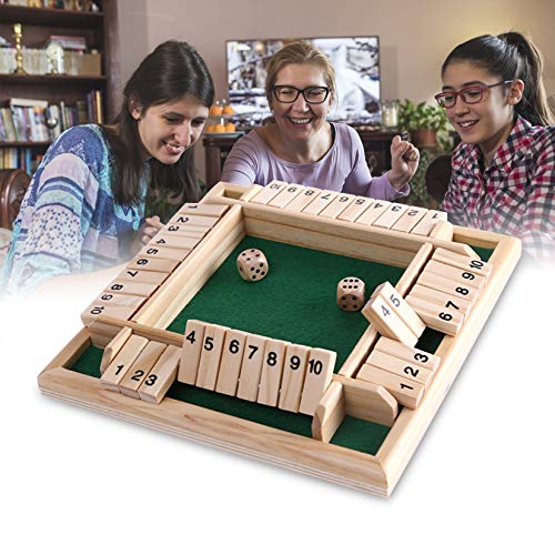 4 Player Shut The Box 4Way Shut The Box Dice Game Wooden Board Game
