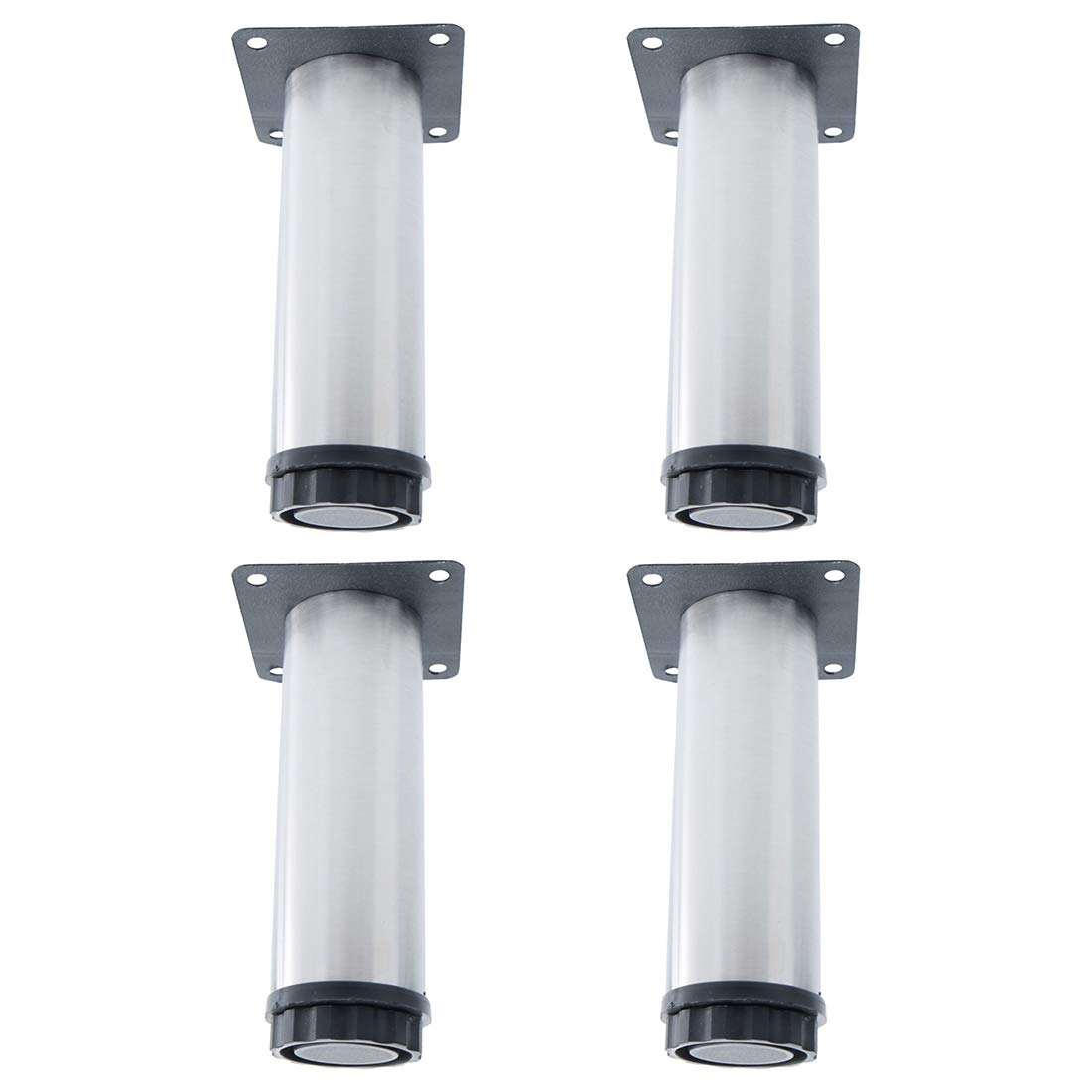 sourcing map 5 Inch Furniture Legs Stainless Steel Sofa Table Cabinet Wardrobe Worktop Shelves Feet Replacement Height Adjustable Set of 4